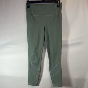 Athleta Leggings Womens Size Small Green Cropped Athleisure Sporty Yoga Workout